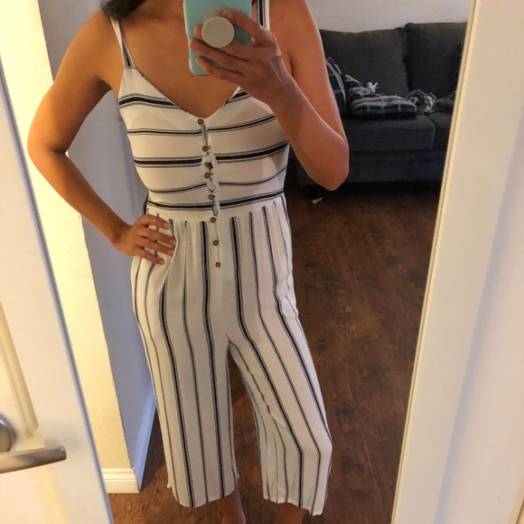 cotton on striped jumpsuit